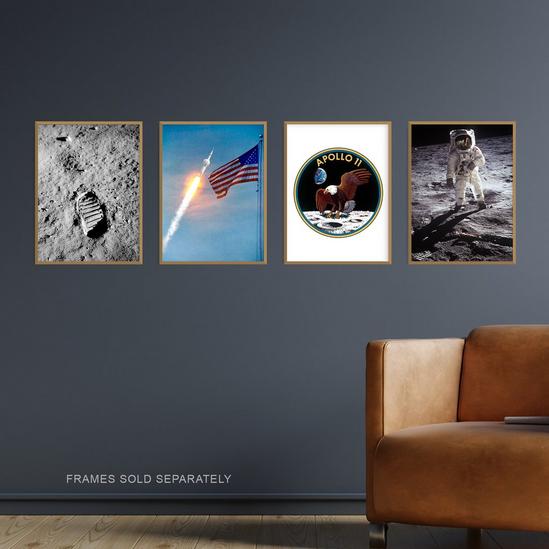 Artery8 Wall Art Print Pack of 4 NASA Spaceship Apollo 11 Mission Moon Landing 50th Anniversary Astronaut Aldrin Armstrong Boot Living Room s Set 2