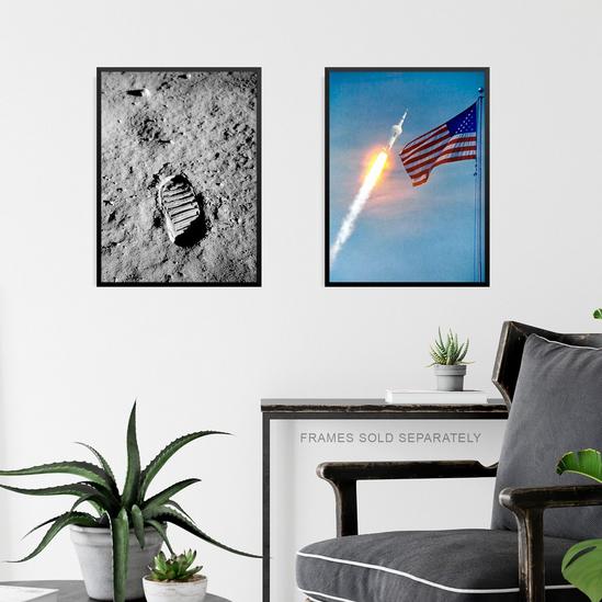 Artery8 Wall Art Print Pack of 4 NASA Spaceship Apollo 11 Mission Moon Landing 50th Anniversary Astronaut Aldrin Armstrong Boot Living Room s Set 6