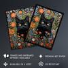 Artery8 Black Cat In Wildflower Meadow Flowers Floral Design Illustration Art Print Framed Poster Wall Decor thumbnail 2