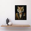 Artery8 Wall Art Print Victorian Tiger in William Morris Style Pattern Dinner Jacket Conceptual Portrait Artwork Elegant Floral Pattern Bow Tie and Boutonnière Art Framed thumbnail 2