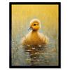 Artery8 Wall Art Print Cute Yellow Ducking in Countryside Pond Oil Painting Kids Bedroom Baby Duck Bright Artwork Art Framed thumbnail 1