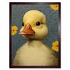 Artery8 Duckling with Flowers Oil Painting Kids Bedroom Baby Nursery Duck Art Print Framed Poster Wall Decor 12x16 inch thumbnail 1