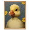 Artery8 Duckling with Flowers Oil Painting Kids Bedroom Baby Nursery Duck Art Print Framed Poster Wall Decor 12x16 inch thumbnail 1