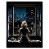 Artery8 Wall Art Print Alfred Hitchcock Rear Window Inspired Hyperrealist Painting Watching Neighbours at Night Art Framed thumbnail 1