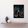Artery8 Wall Art Print Alfred Hitchcock Rear Window Inspired Hyperrealist Painting Watching Neighbours at Night Art Framed thumbnail 2