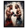 Artery8 Cage Fight Oil Paint Artwork Combat Mixed Martial Arts Boxing Wrestling Art Print Framed Poster Wall Decor 12x16 inch thumbnail 1