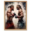 Artery8 Cage Fight Oil Paint Artwork Combat Mixed Martial Arts Boxing Wrestling Art Print Framed Poster Wall Decor 12x16 inch thumbnail 1