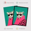 Wee Blue Coo Wall Art Print Fashion Cheetah Vibrant Teal Hot Pink Colour Block Fun Bold Animal Portrait Art Framed thumbnail 2