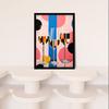 Wee Blue Coo Prosecco Party Colourful Pink Blue Gender Reveal Baby Shower Geometric Painting Art Print Framed Poster Wall Decor thumbnail 4