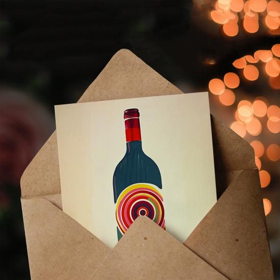 Artery8 Nana Happy Birthday Card Fun Funky Wine Bottle Party Red White For Her Greeting Card 3
