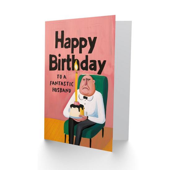 Artery8 Happy Birthday Card to a Fantastic Husband Grumpy Man Cake Fun Funny Humour 2