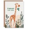 Artery8 4th Birthday Card Cute Fun Giraffe Today You Are Age 4 Year Old Child For Son Daughter Girl Boy Happy Card thumbnail 1