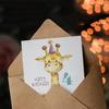 Artery8 4th Birthday Card Cute Baby Giraffe in Party Hat Cartoon Kids Age 4 Year Old Child For Son Daughter Girl Boy Happy Card thumbnail 3