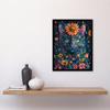 Artery8 Wall Art Print Mystic Cat in Flowers Hippy Night Abstract Animal Art Framed Poster thumbnail 4