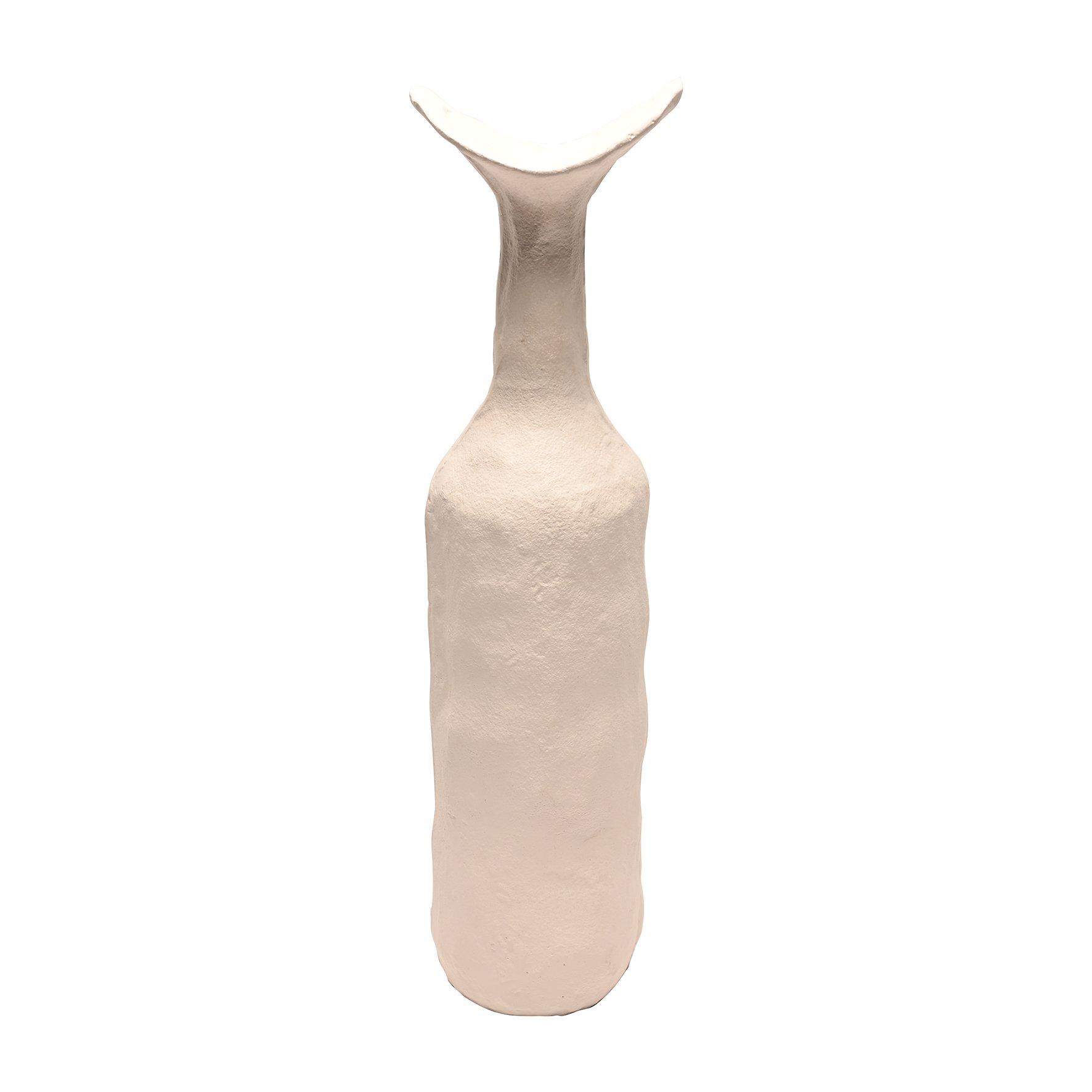 Slim Tapered Metal Vase - White
