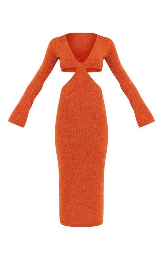 Dresses | Tall Burnt Orange Bobble Knit Long Sleeve Cut Out Midaxi ...