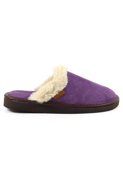 Otto Faux Fur Trim Suede Slippers