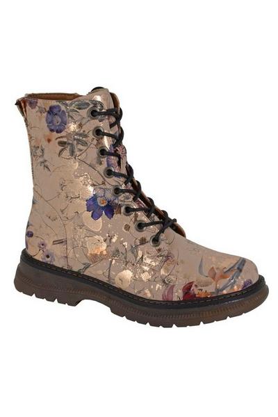 Annetta Floral Combat Boots