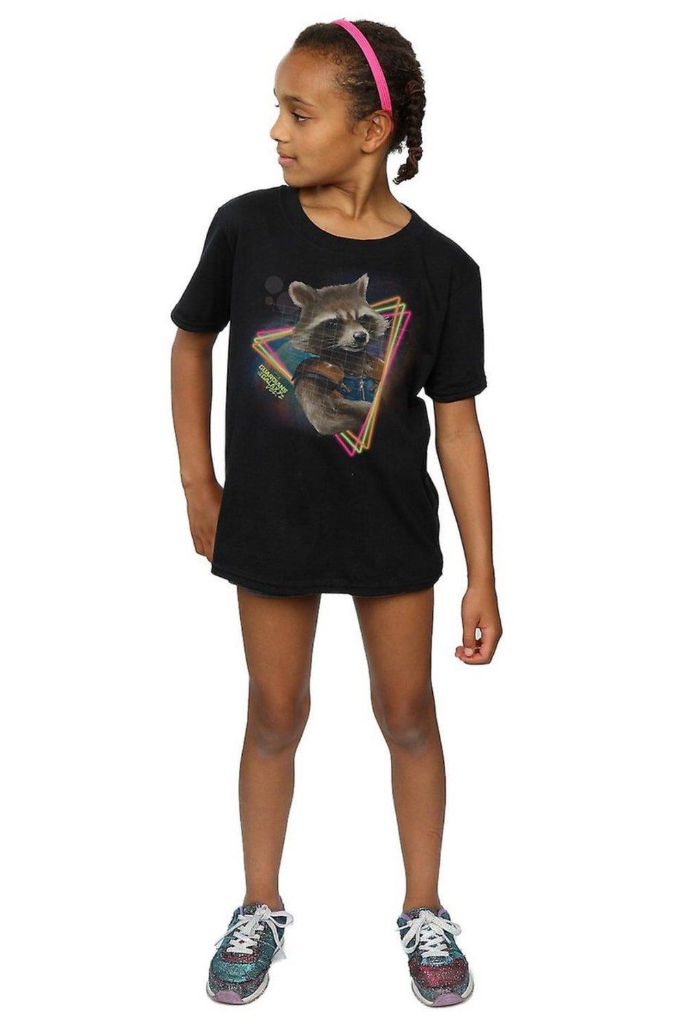 Rocket Raccoon Neon Cotton T-Shirt