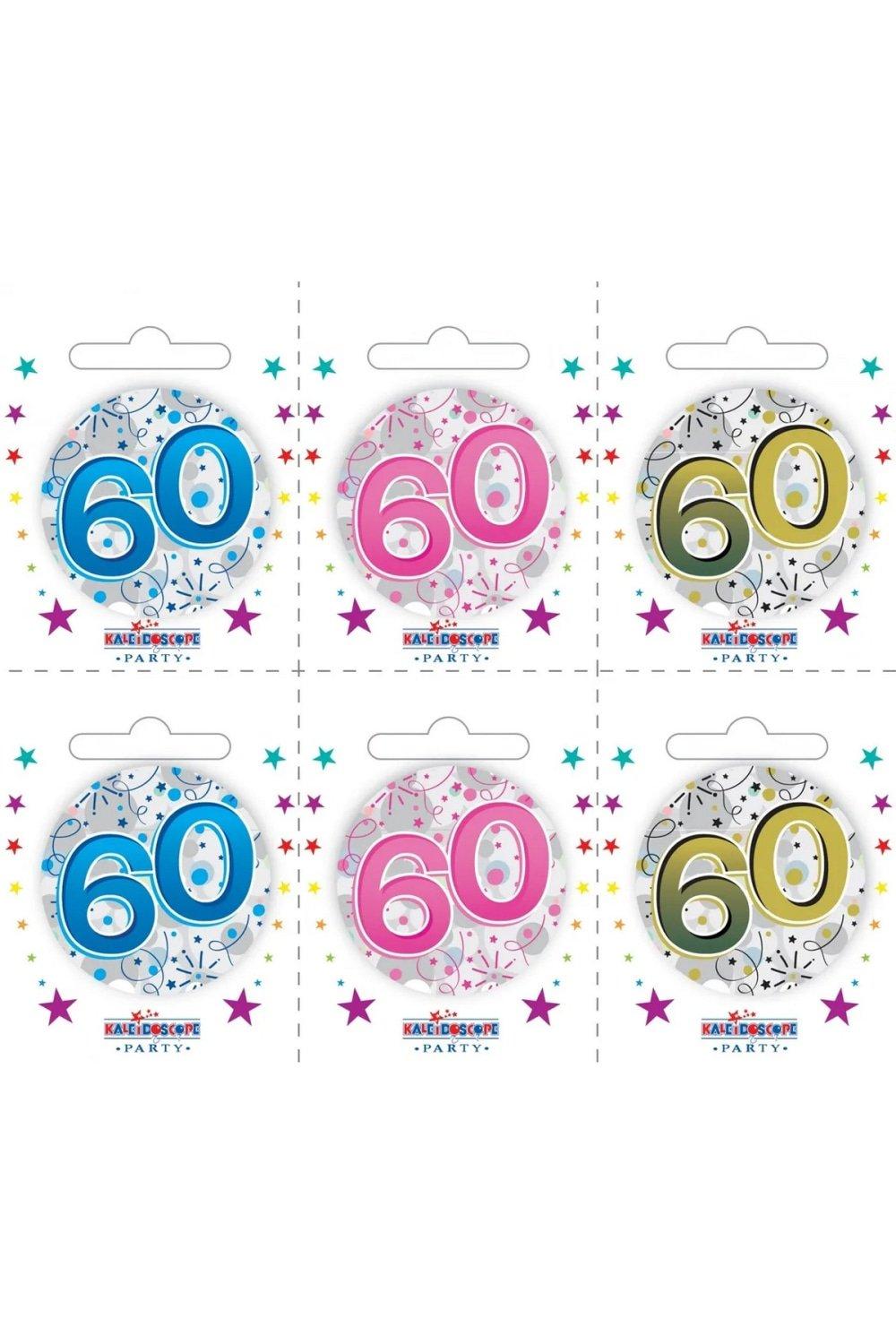 Stars 60th Birthday Badge (Pack of 6)