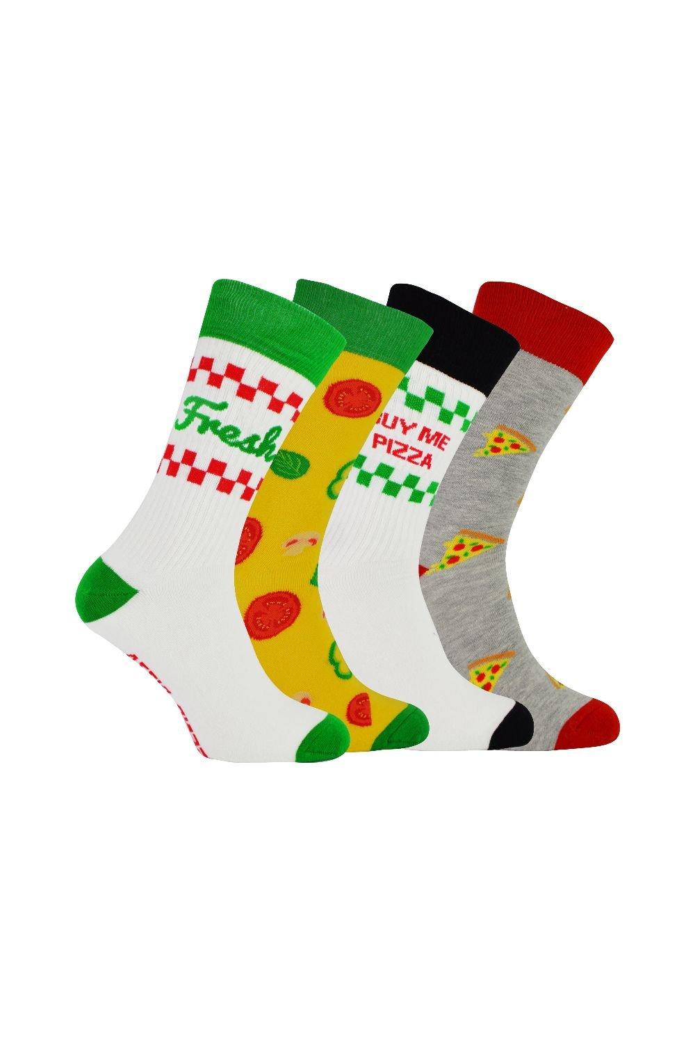 4 Pairs Novelty Soft Cotton Pizza Socks Socks in a Gift Box