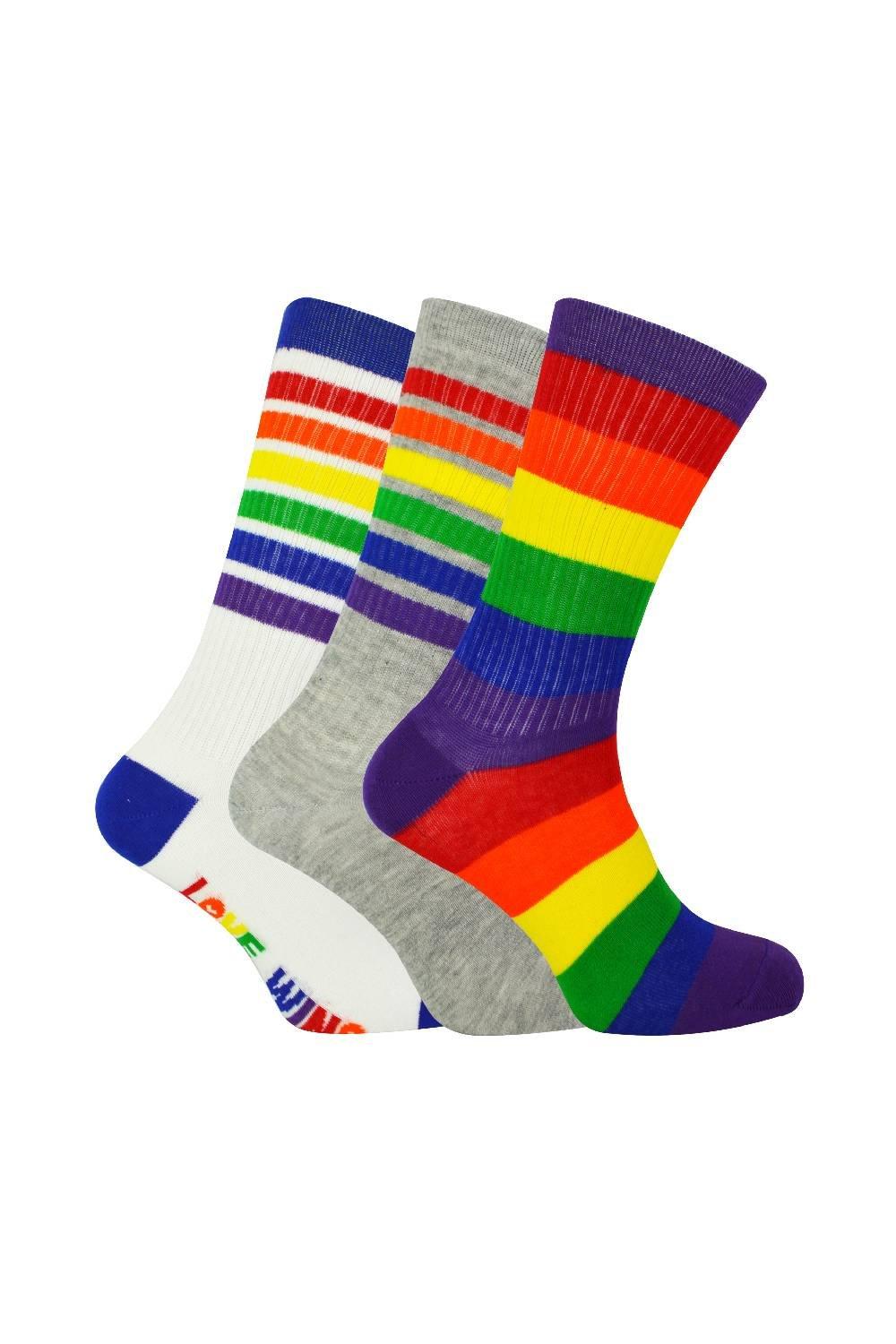 3 Pairs Rainbow Soft Cotton Novelty Socks in a Gift Box