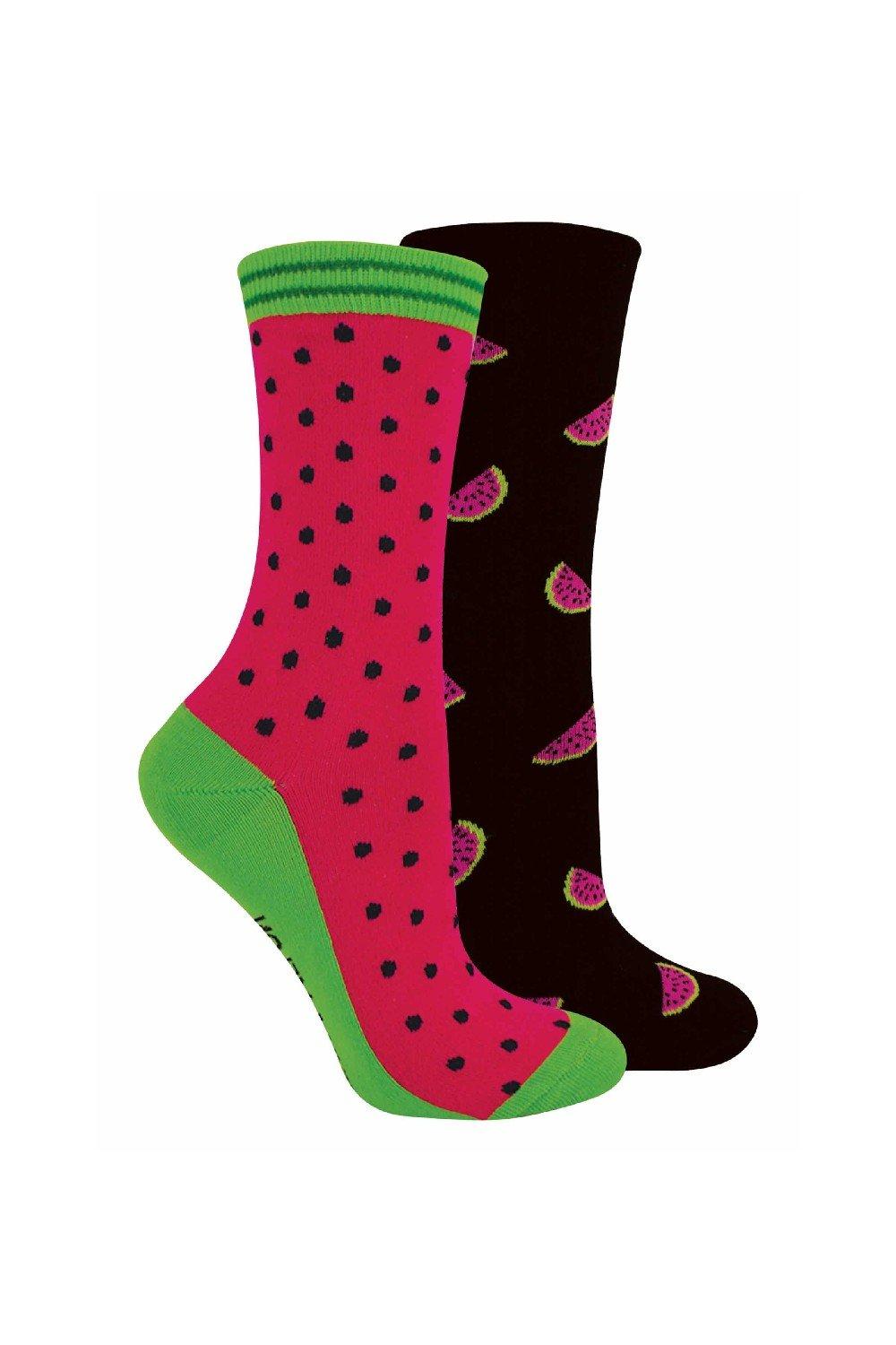 2 Pairs Novelty Soft Cotton Melon Fruit Socks in a Gift Box