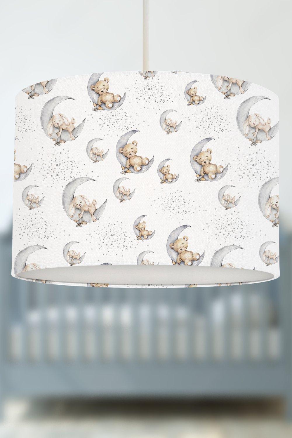 Bedtime for Bunny and Bear Lampshade White