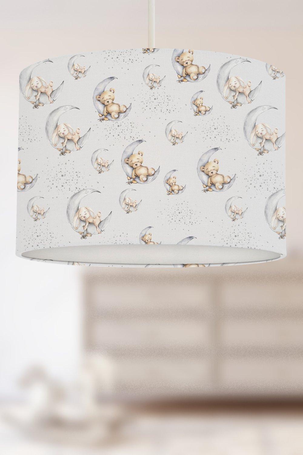 Bedtime for Bunny and Bear Lampshade Grey