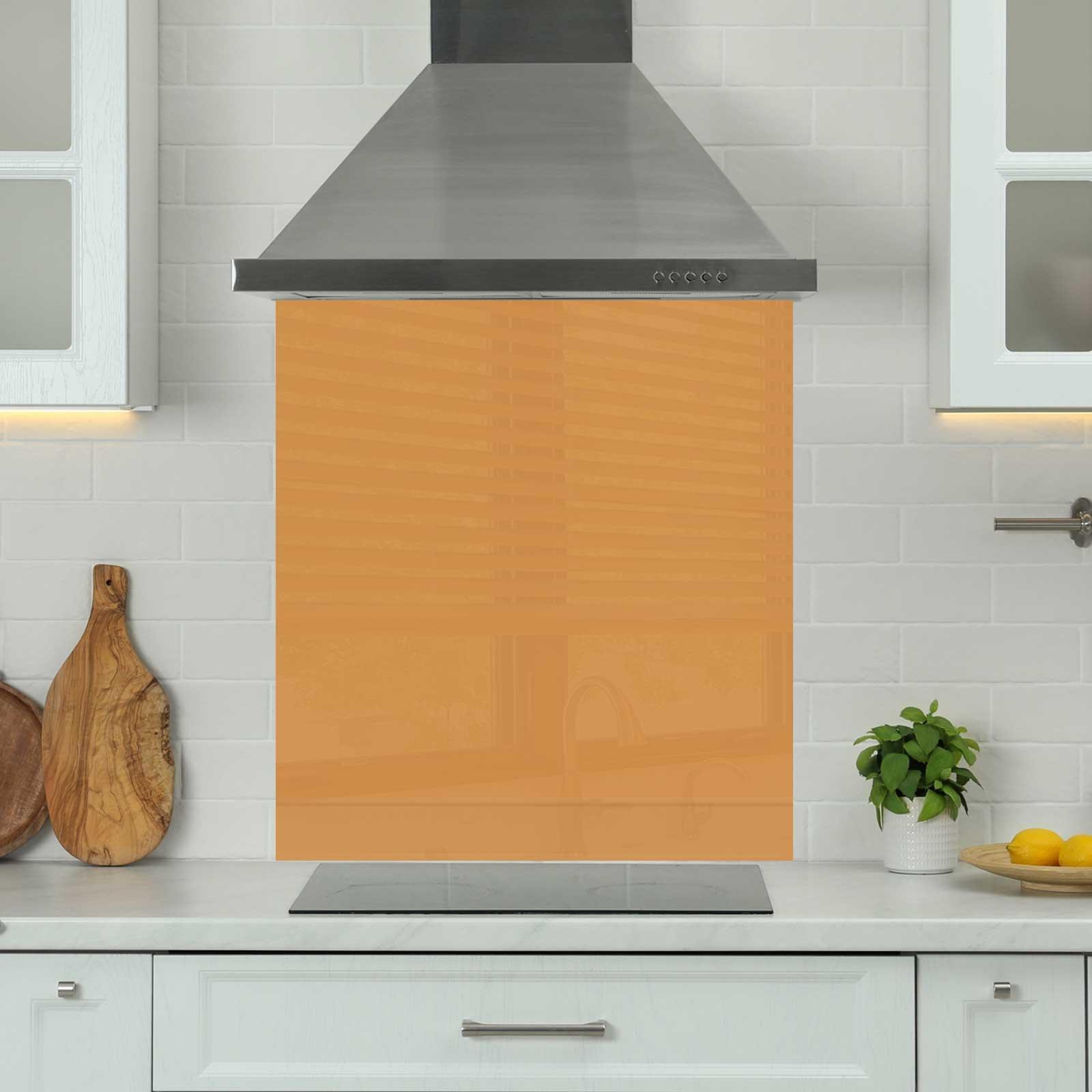 Premium 90cm x 75cm 6mm Glass Orange Kitchen Splashback Toughened Polished Edge