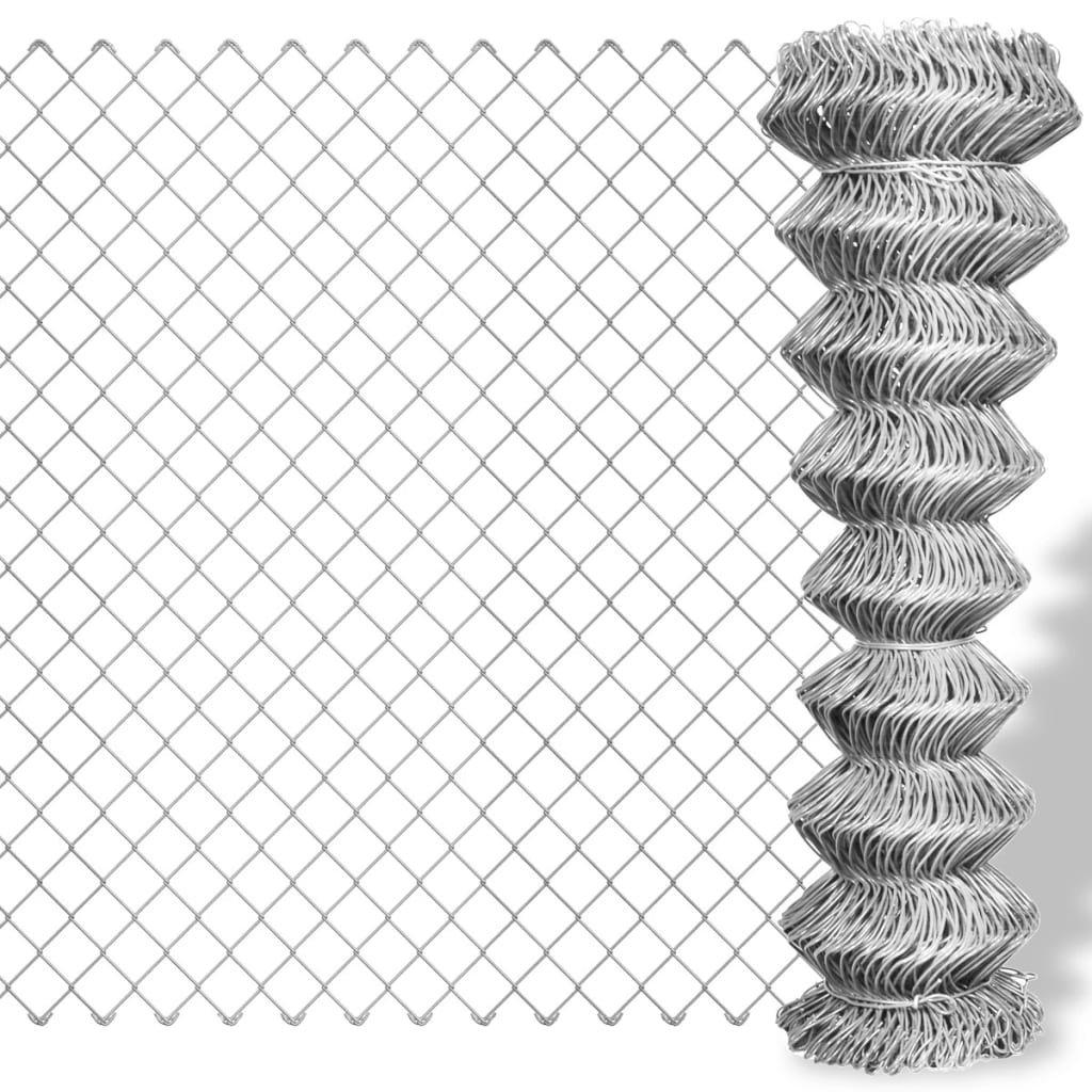 Chain Link Fence Galvanised Steel 15x1 m Silver