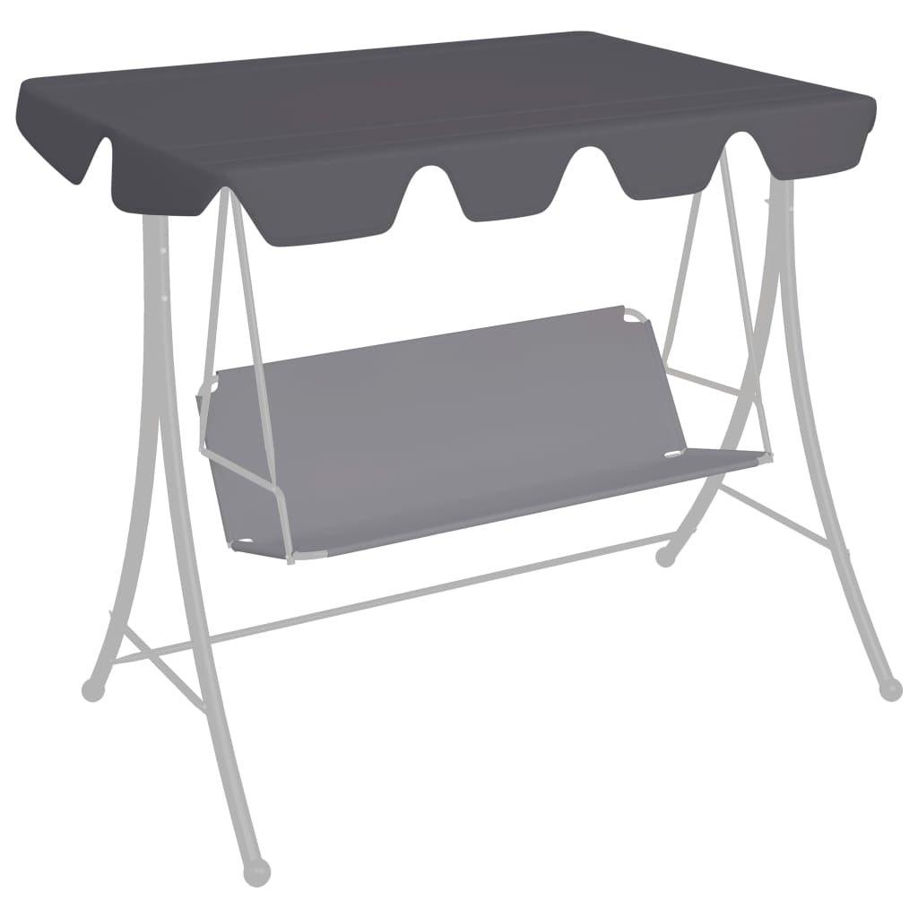 Replacement Canopy for Garden Swing Anthracite 150/130x105/70cm