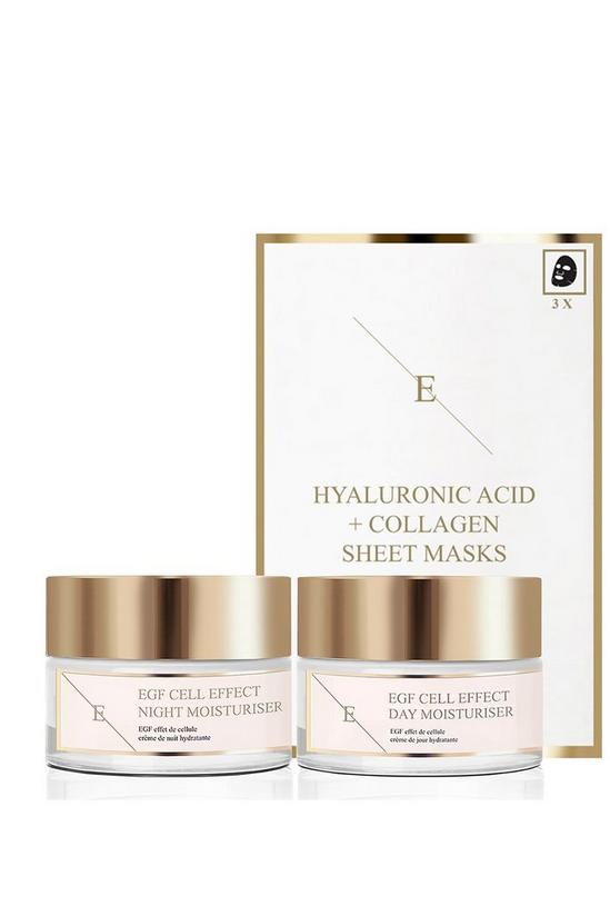 Eclat Skin London EGF Cell Effect Day Moisturiser 50ml+EGF Cell Effect Night Moisturiser 50ml + Hyaluronic Acid & Collagen Mask 3 1