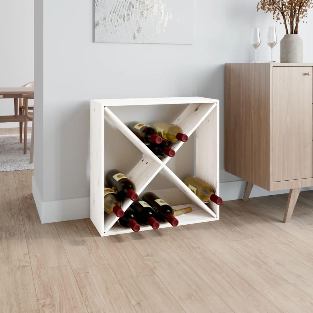 Wine Cabinet White 62x25x62 cm Solid Wood Pine