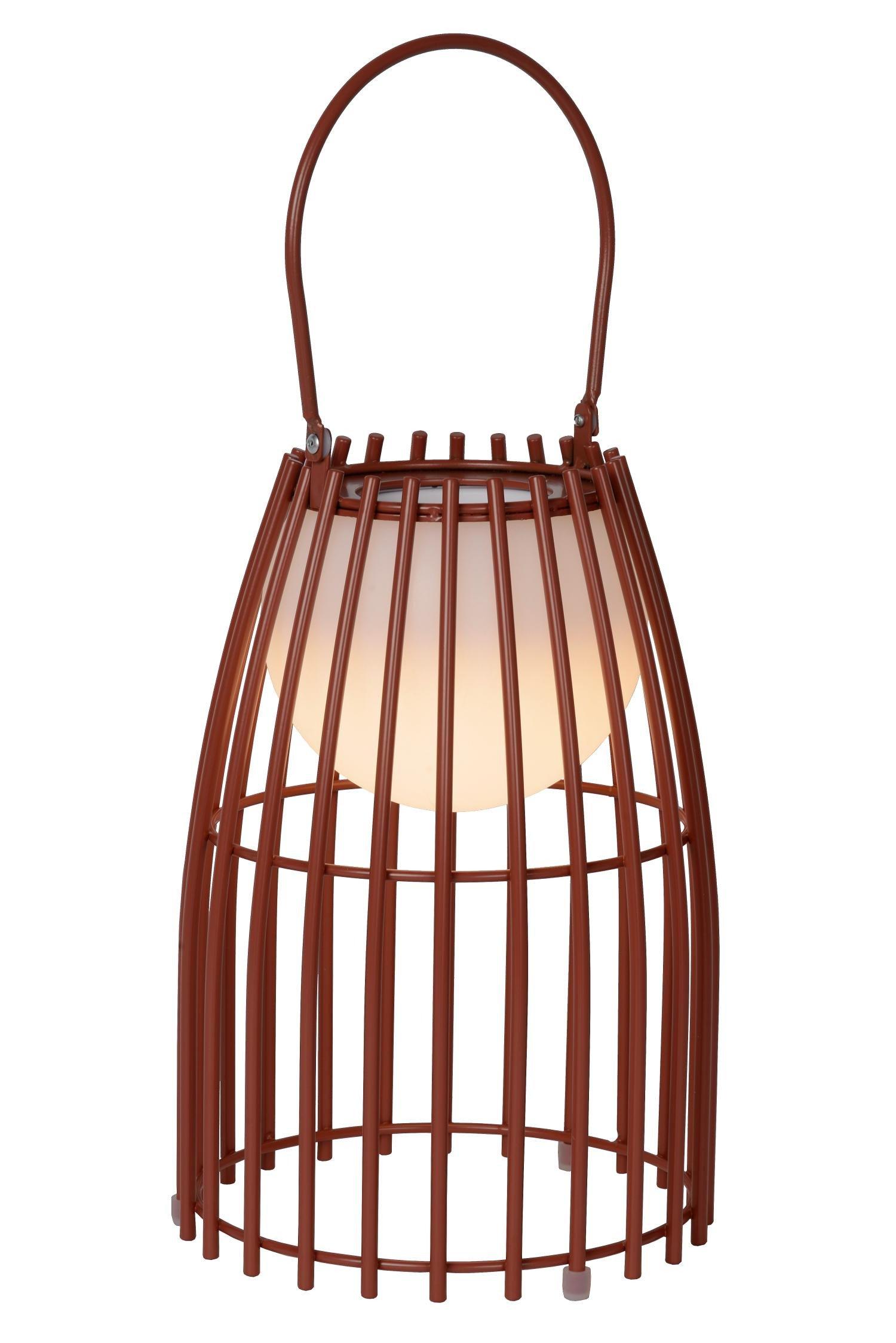 Lucide Fjara Retro Table Lamp Outdoor 17.5cm LED Dim. 1x03W 3200K IP44 3 StepDim Rust Brown