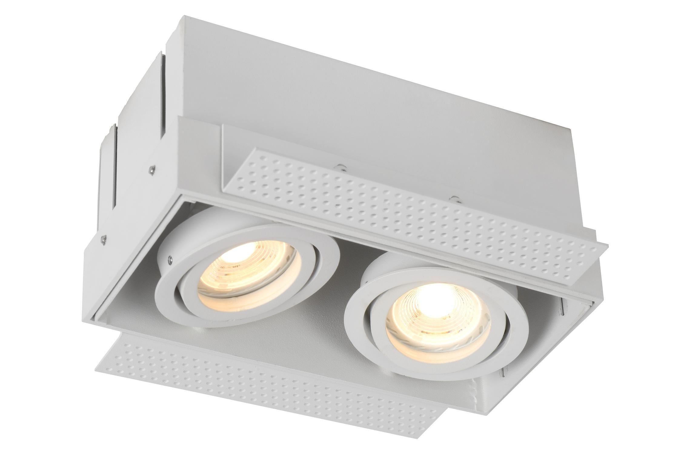 Lucide Trimless Modern Twin Recessed Downlight 2xGU10 White