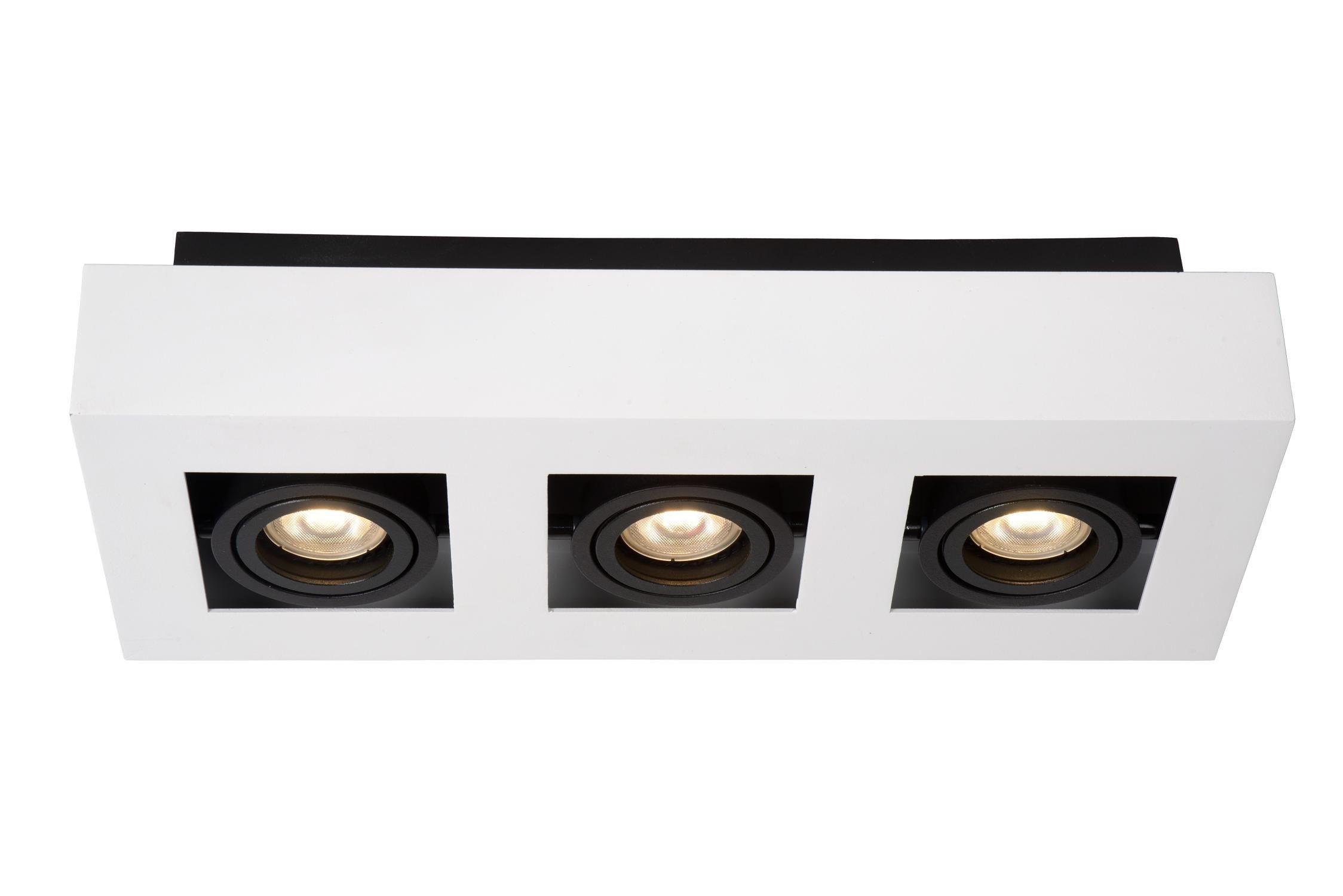 Lucide Xirax Modern Ceiling Spotlight LED Dim to warm GU10 3x5W 2200K3000K White