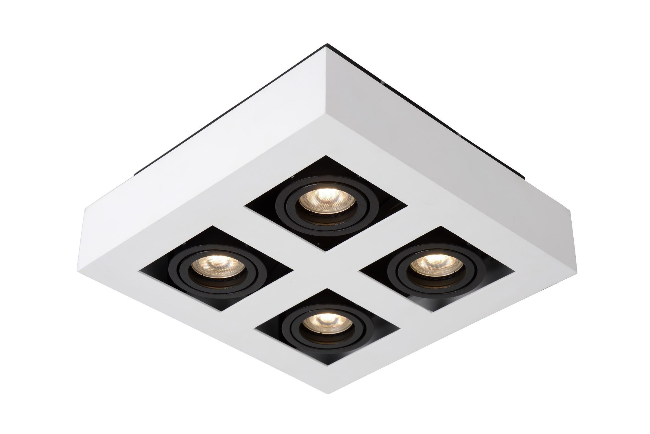 Lucide Xirax Modern Ceiling Spotlight LED Dim to warm GU10 4x5W 2200K3000K White