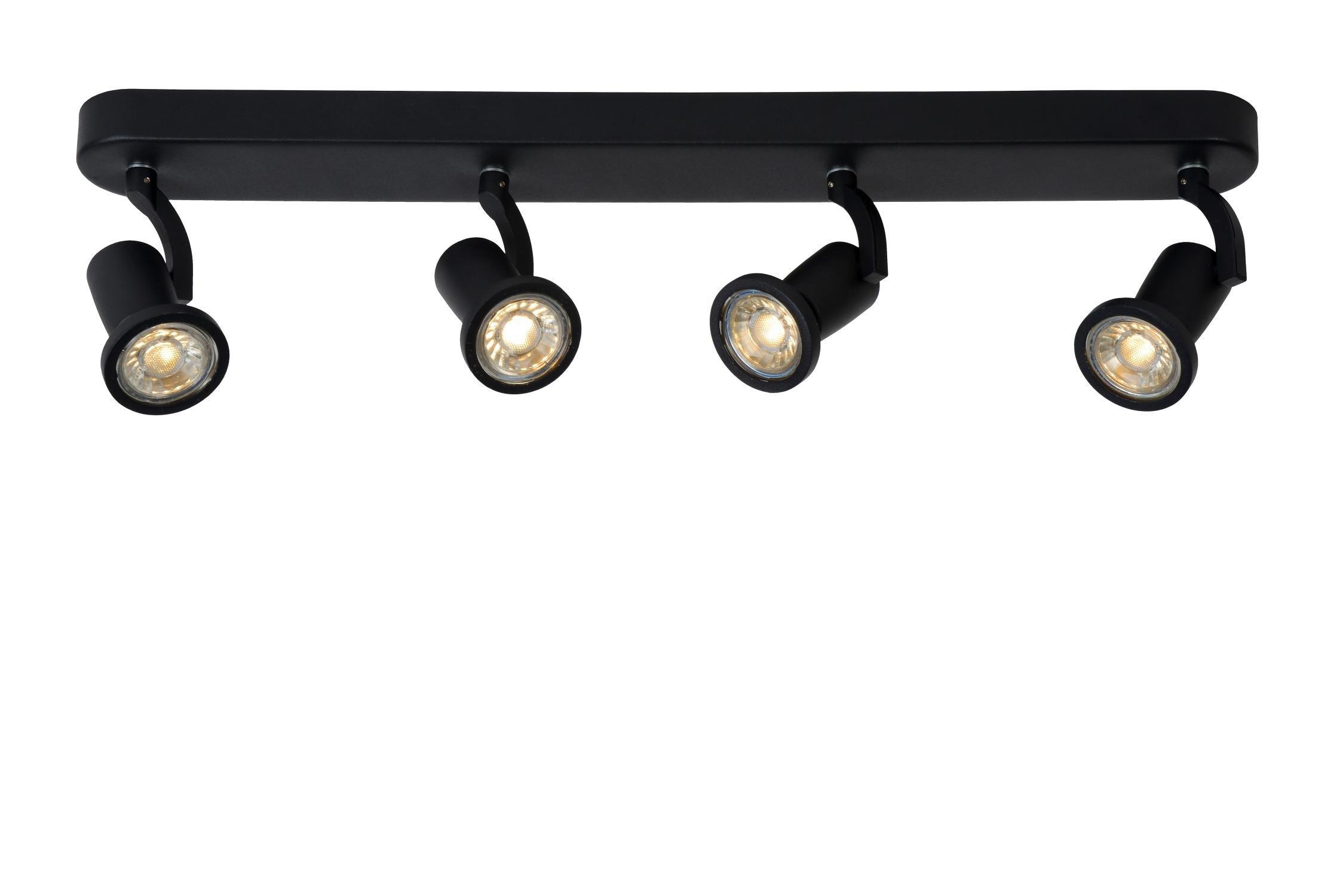 Lucide JasterLed Modern Ceiling Spotlight Bar LED GU10 4x5W 2700K Black