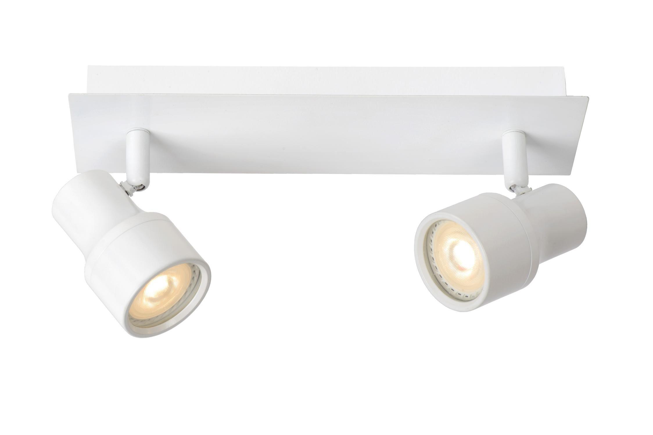 Lucide SireneLed Modern Twin Ceiling Spotlight Bathroom 10cm LED Dim. GU10 2x5W 3000K IP44 White