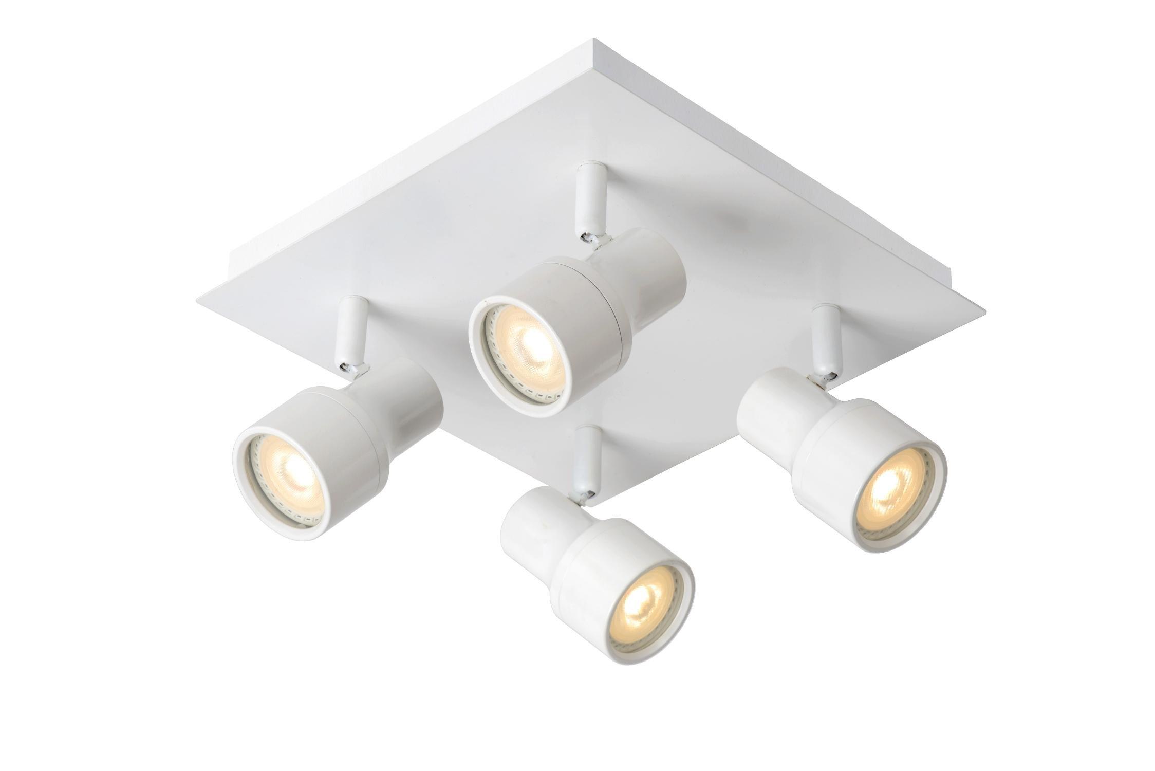 Lucide SireneLed Modern Ceiling Spotlight Bathroom 10cm LED Dim. GU10 4x5W 3000K IP44 White