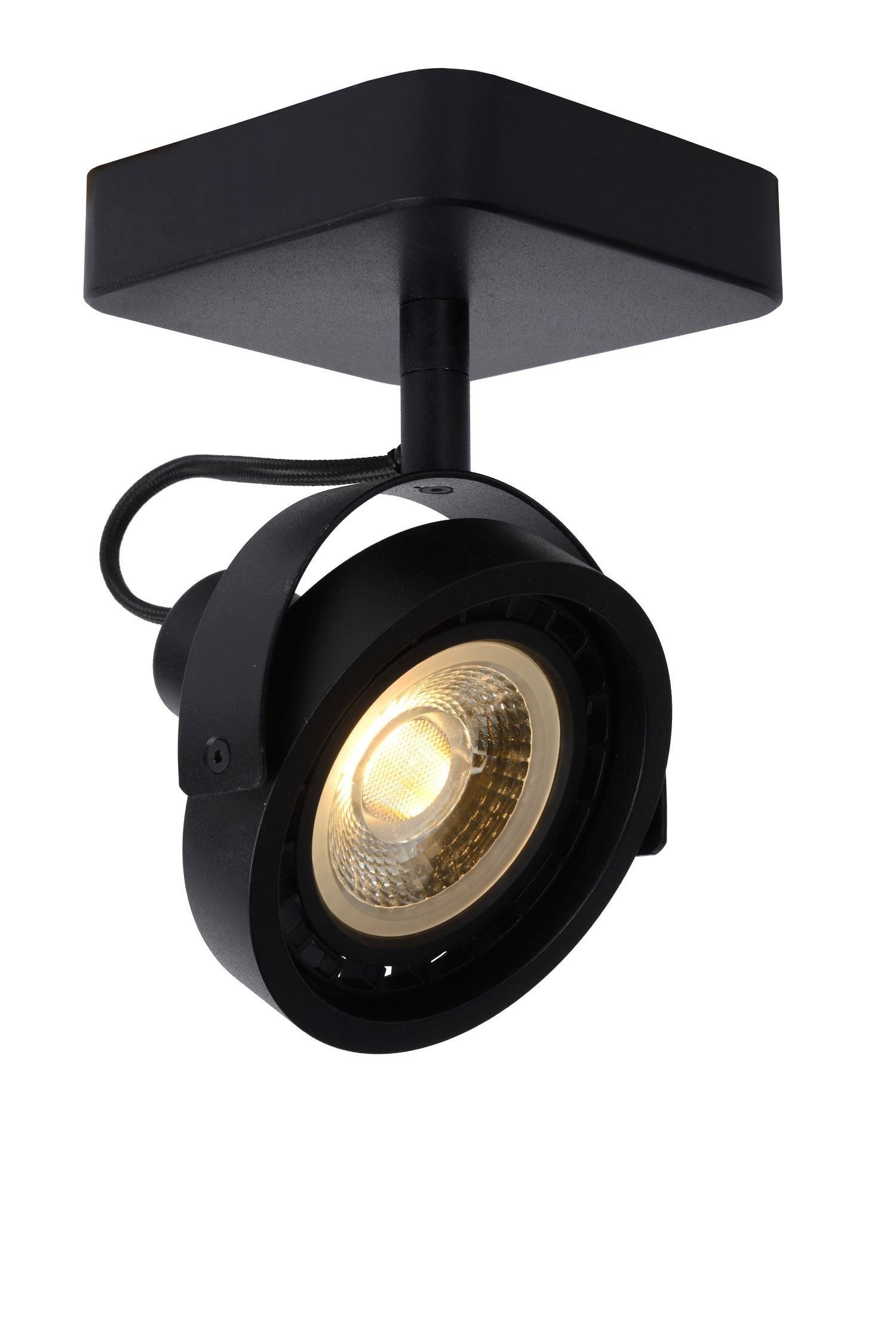 Lucide Tala Led Modern Ceiling Spotlight LED Dim to warm GU10 1x12W 2200K3000K Black