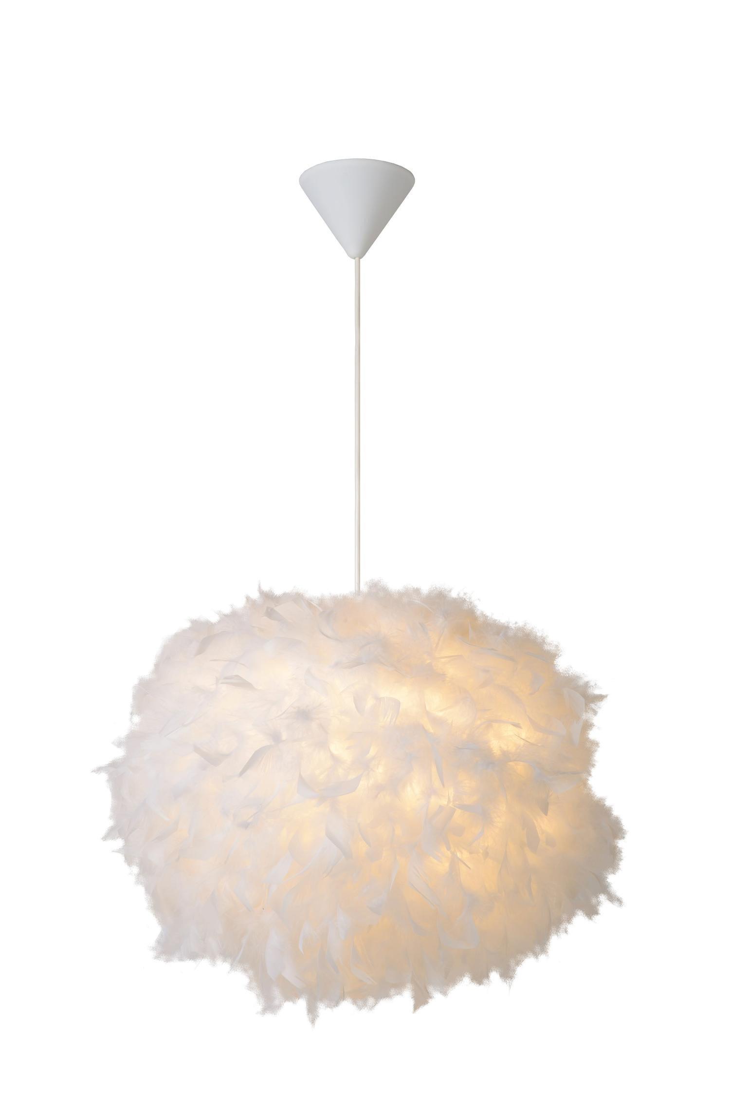 Lucide Goosy Soft Modern Pendant Light 50cm 1xE27 White