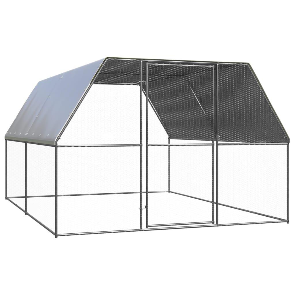 Outdoor Chicken Cage 3x4x2 m Galvanised Steel