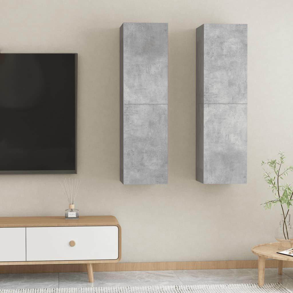 TV Cabinets 2 pcs Concrete Grey 30.5x30x110 cm Engineered Wood