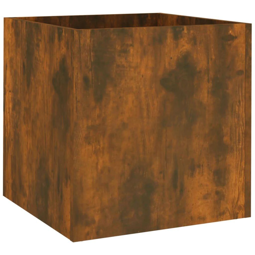 Planter Box Smoked Oak 40x40x40 cm Engineered Wood