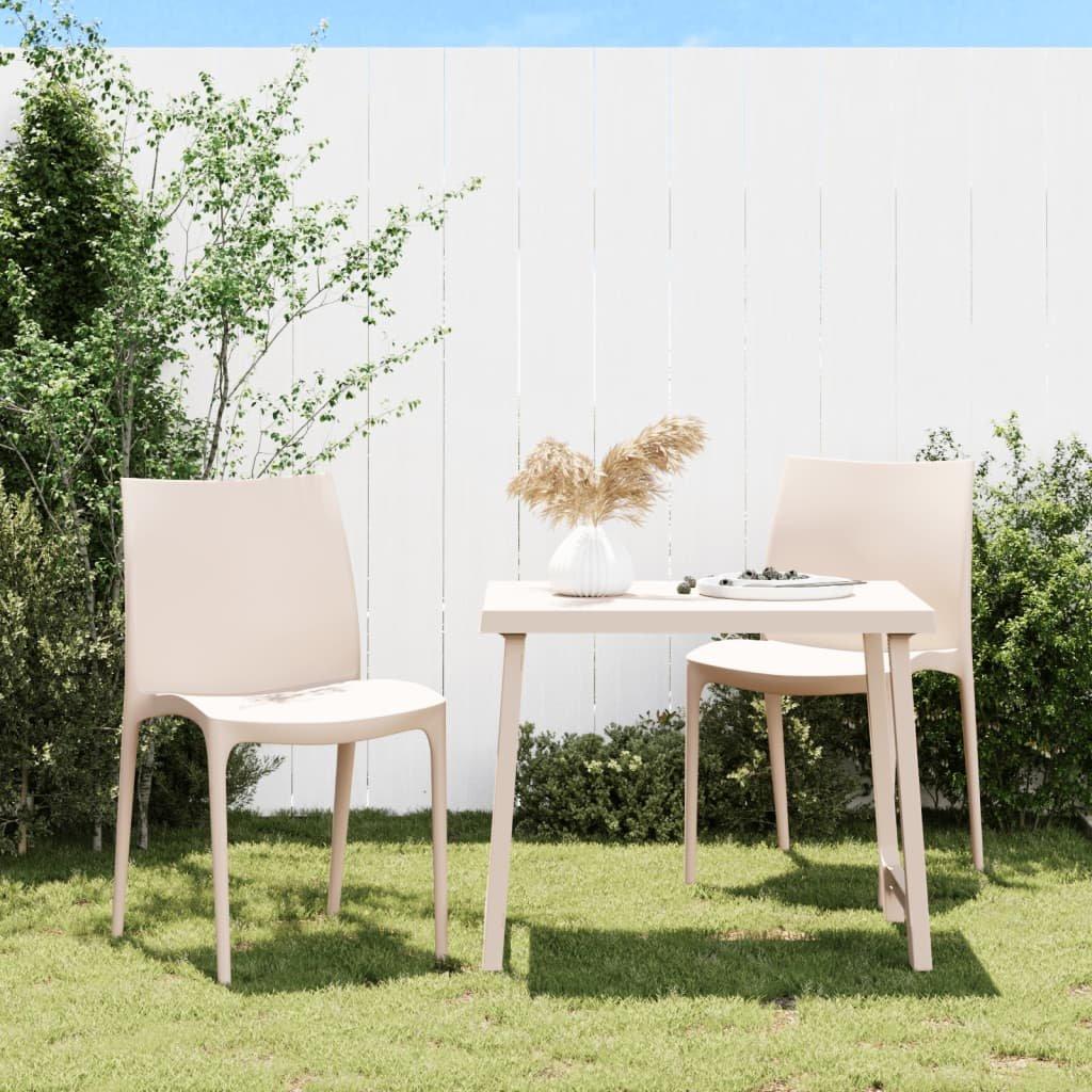 Garden Chairs 2 pcs Cream 50x46x80 cm Polypropylene