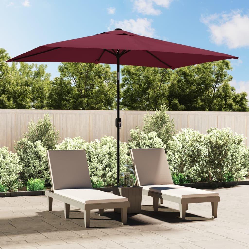Outdoor Parasol with Metal Pole 300x200 cm Bordeaux Red