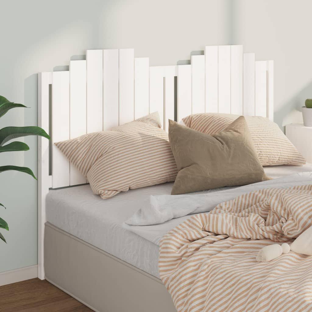 Bed Headboard White 156x4x110 cm Solid Wood Pine
