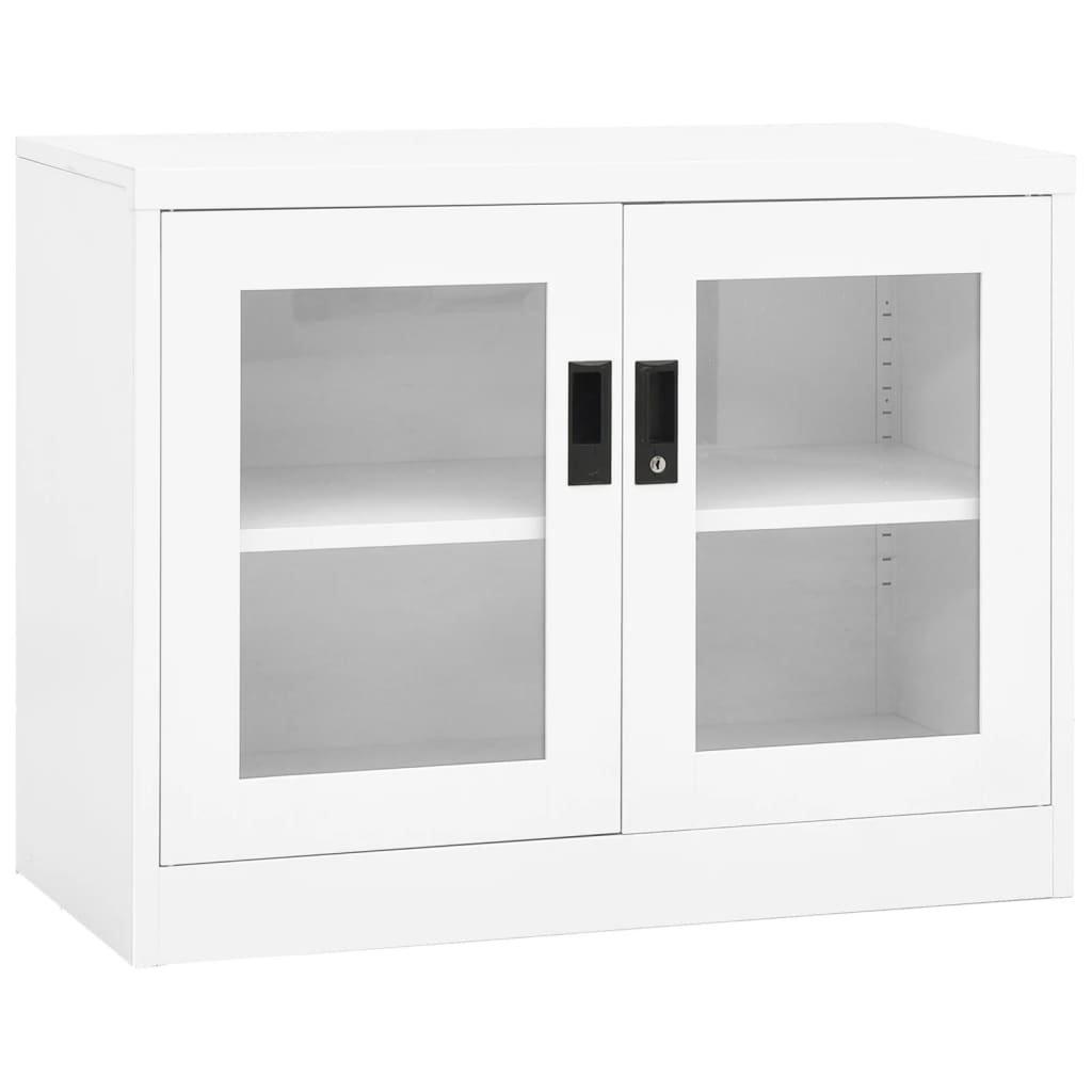 Office Cabinet White 90x40x70 cm Steel